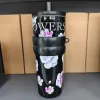 Cuatro diseños florales tazas de aislamiento blanco rosa negro azul pajita cordón acompañante regalos de mano graduación temporada negocios regalos corporativos tazas Specification image